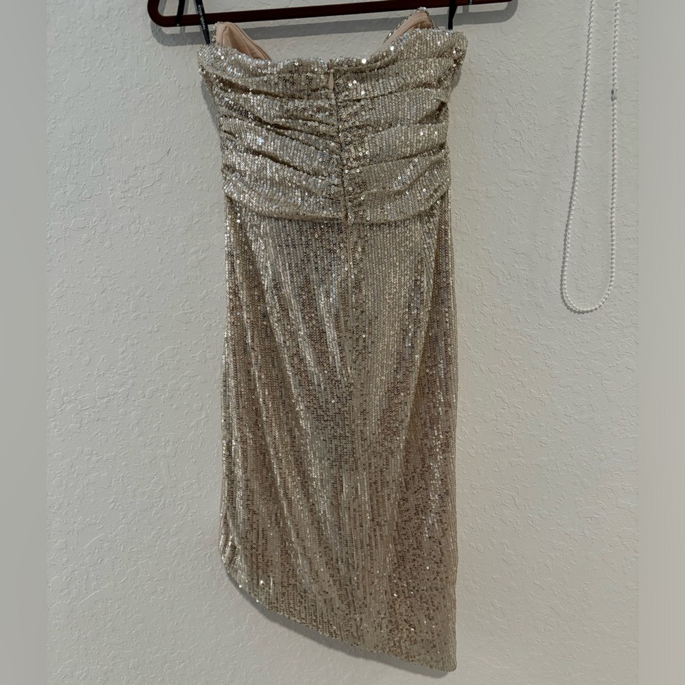 SERENITY Curve Stretch Sequin Bandeau Wrap Dress size 8